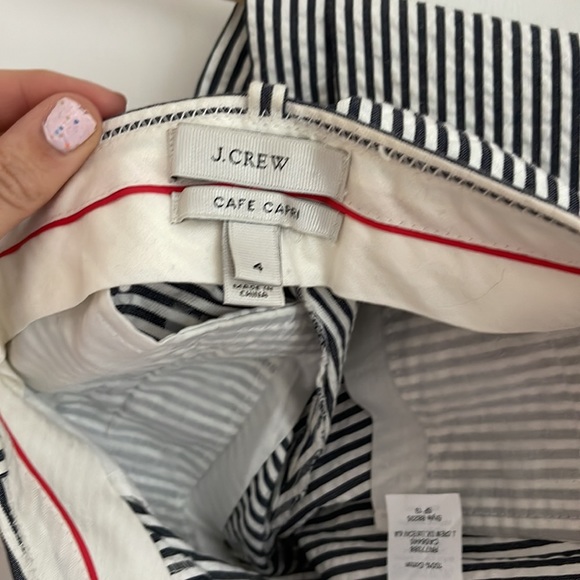 J Crew Café Capri Seersucker EUC - Picture 3 of 3